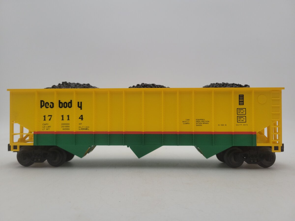 Lionel 6-17114 O Gauge Peabody 3-Bay Hopper with Coal Load EX/Box
