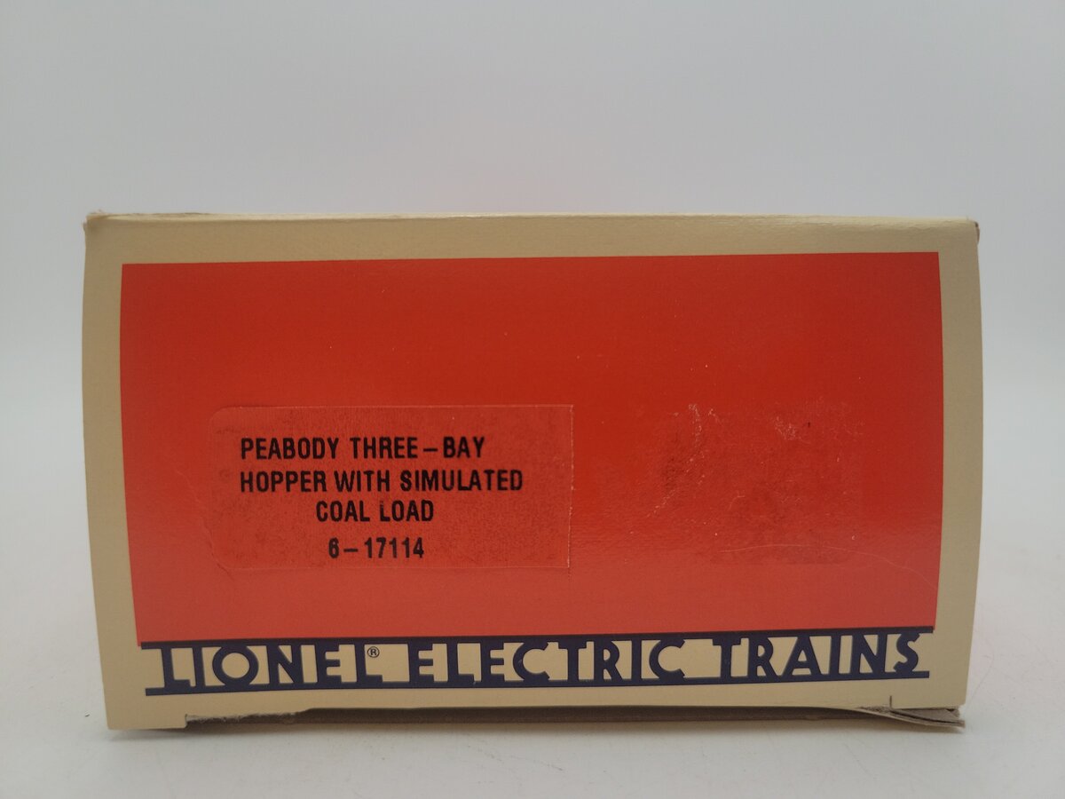 Lionel 6-17114 O Gauge Peabody 3-Bay Hopper with Coal Load EX/Box