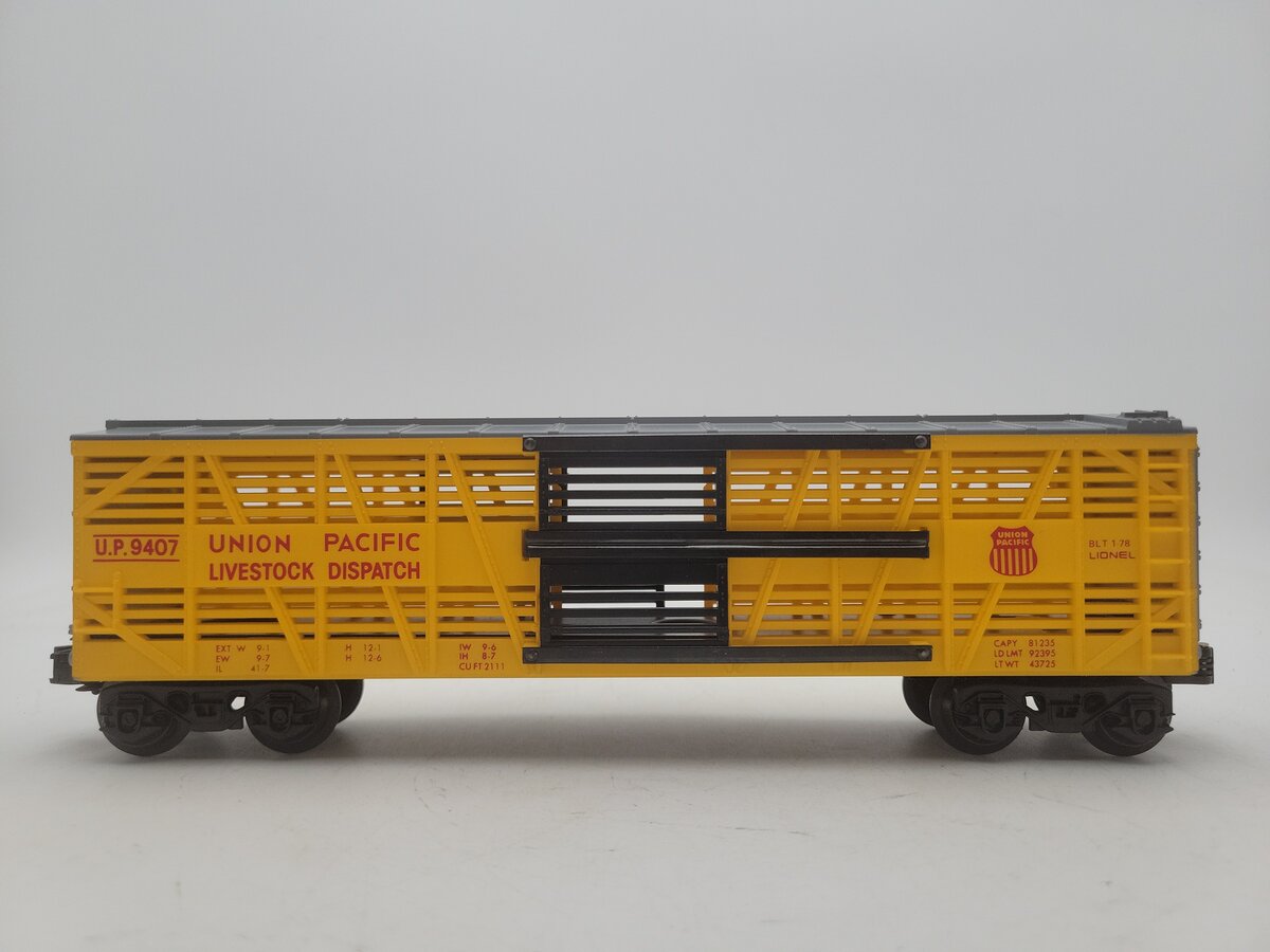 Lionel 6-9407 O Gauge Union Pacific Stock Car #9407 EX