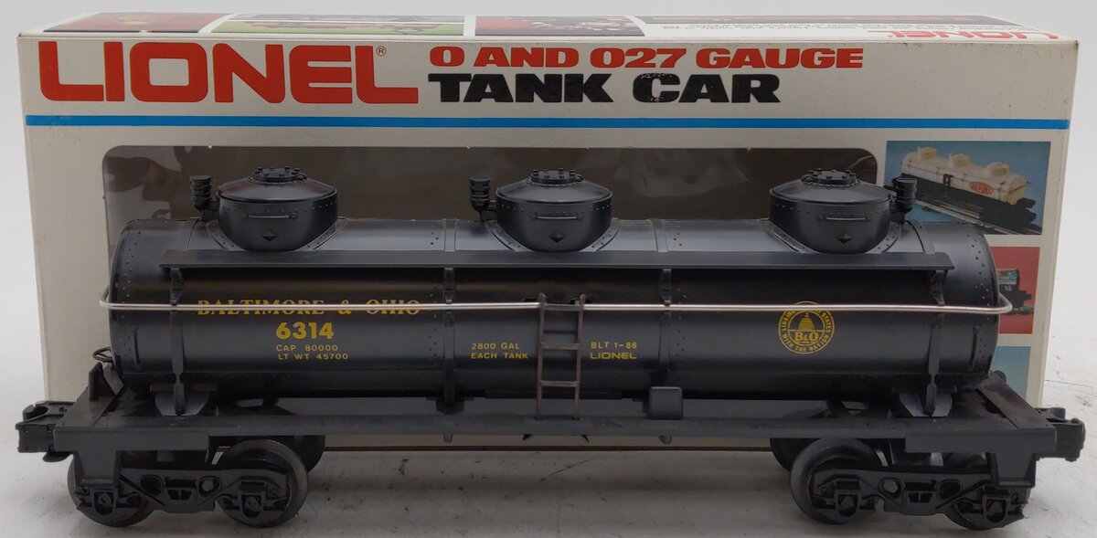 Lionel 6-6314 O Gauge Baltimore & Ohio Triple Dome Tank Car EX/Box