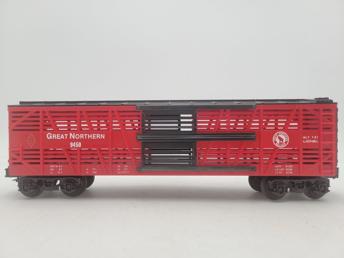 Lionel 6-9450 O Gauge Great Northern Cattle Car EX