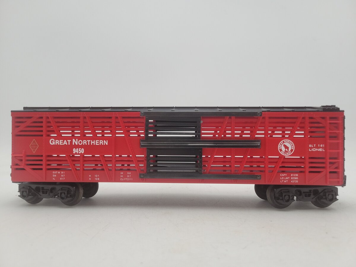 Lionel 6-9450 O Gauge Great Northern Cattle Car EX