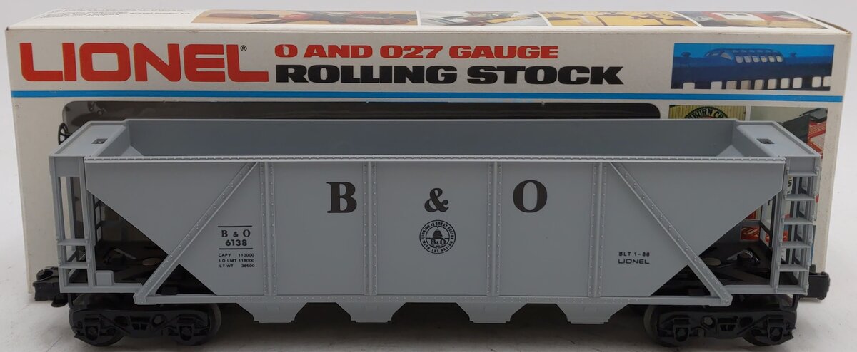 Lionel 6-6138 O Gauge Baltimore & Ohio Covered Quad Hopper LN/Box