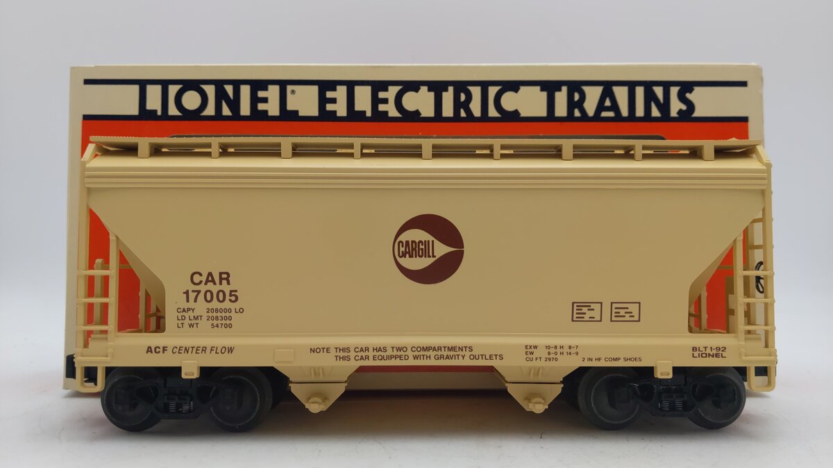 Lionel 6-17005 O Gauge Cargill 2-Bay Center Flow Hopper #17005 EX/Box