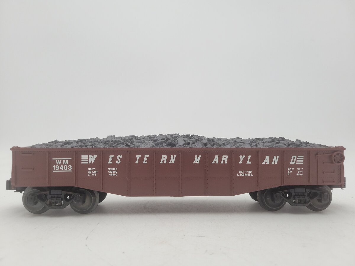 Lionel 6-19403 O Gauge Western Maryland Gondola with Coal Load #19403 EX