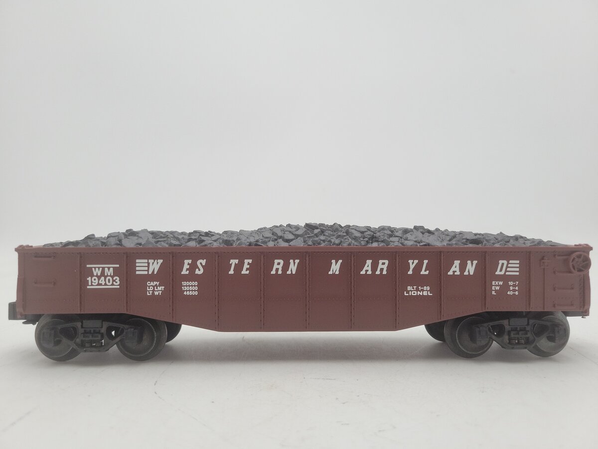 Lionel 6-19403 O Gauge Western Maryland Gondola with Coal Load #19403 EX