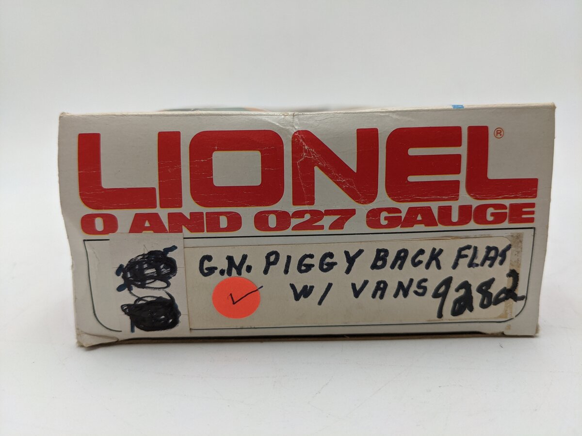 Lionel 6-9282 O Gauge Great Northern Flatcar #9282 with Trailers EX/Box
