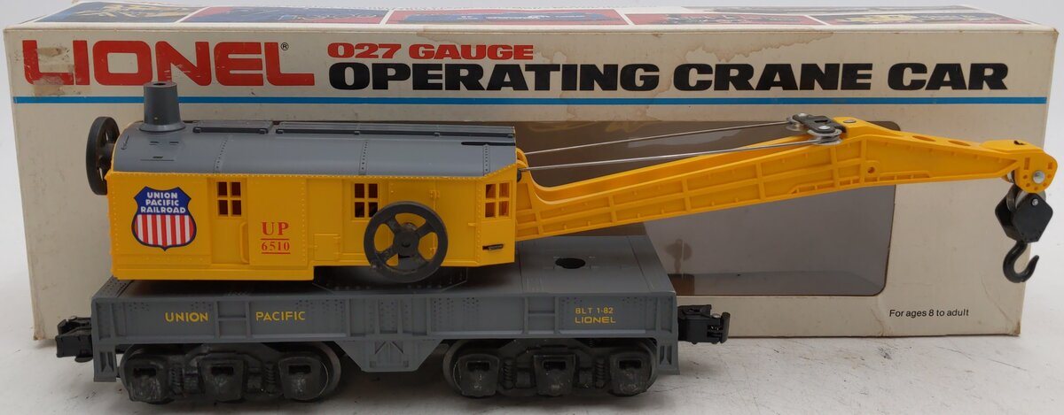 Lionel 6-6510 O Gauge Union Pacific 6 Wheel Crane Car EX/Box