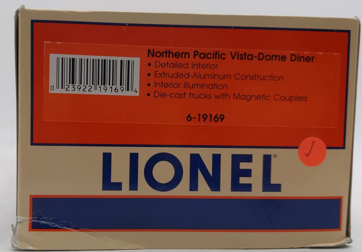 Lionel 6-19169 O Gauge Northern Pacific Full Vista Dome Diner Car LN/Box