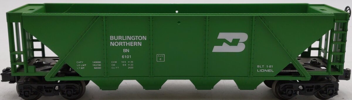 Lionel 6-6101 O Gauge Burlington Northern Uncovered Hopper LN/Box