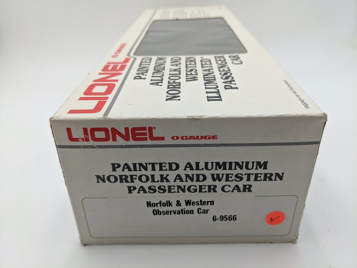 Lionel 6-9566 O Gauge Norfolk & Western Aluminum Observation Car #581 EX/Box
