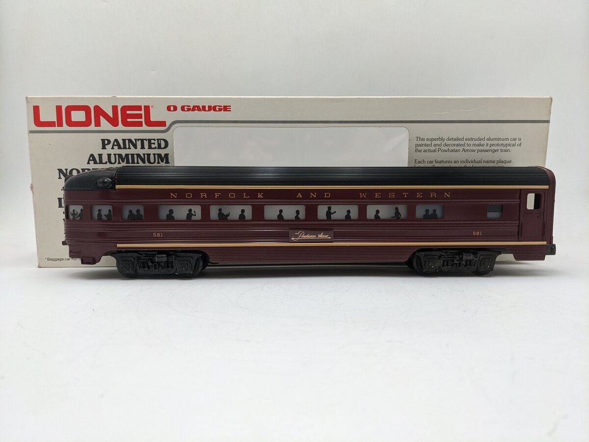Lionel 6-9566 O Gauge Norfolk & Western Aluminum Observation Car #581 EX/Box