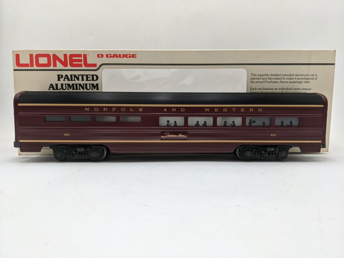 Lionel 6-7203 O Gauge Norfolk & Western Powhatan Arrow Aluminum Dining Car #491 EX/Box
