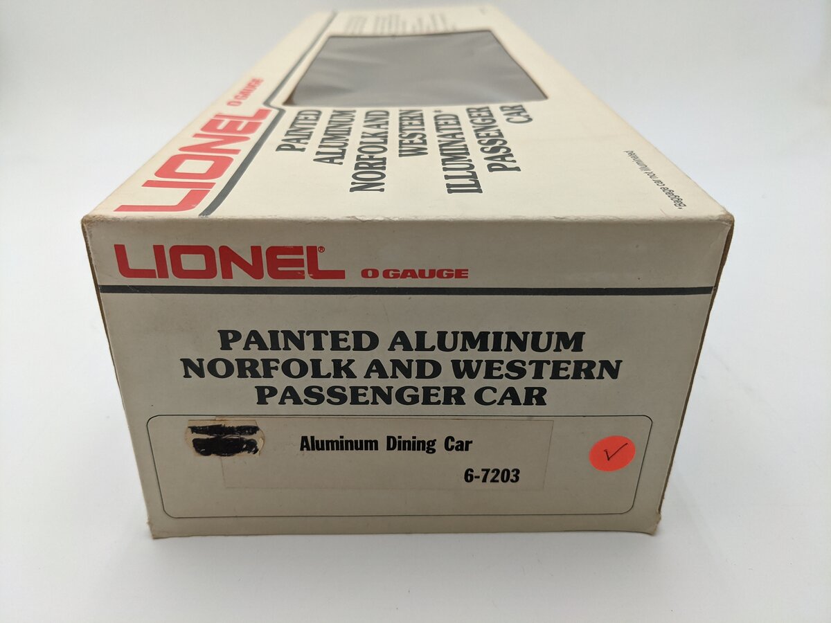 Lionel 6-7203 O Gauge Norfolk & Western Powhatan Arrow Aluminum Dining Car #491 EX/Box