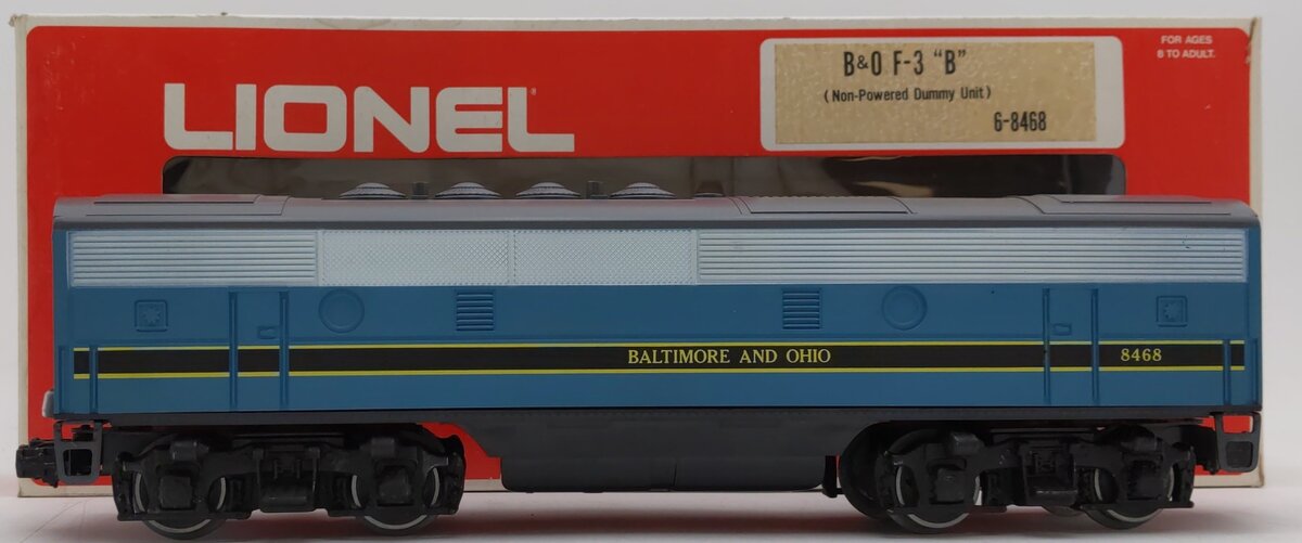 Lionel 6-8468 O Baltimore & Ohio F3 B-Unit Dummy Diesel Locomotive #8468 LN/Box