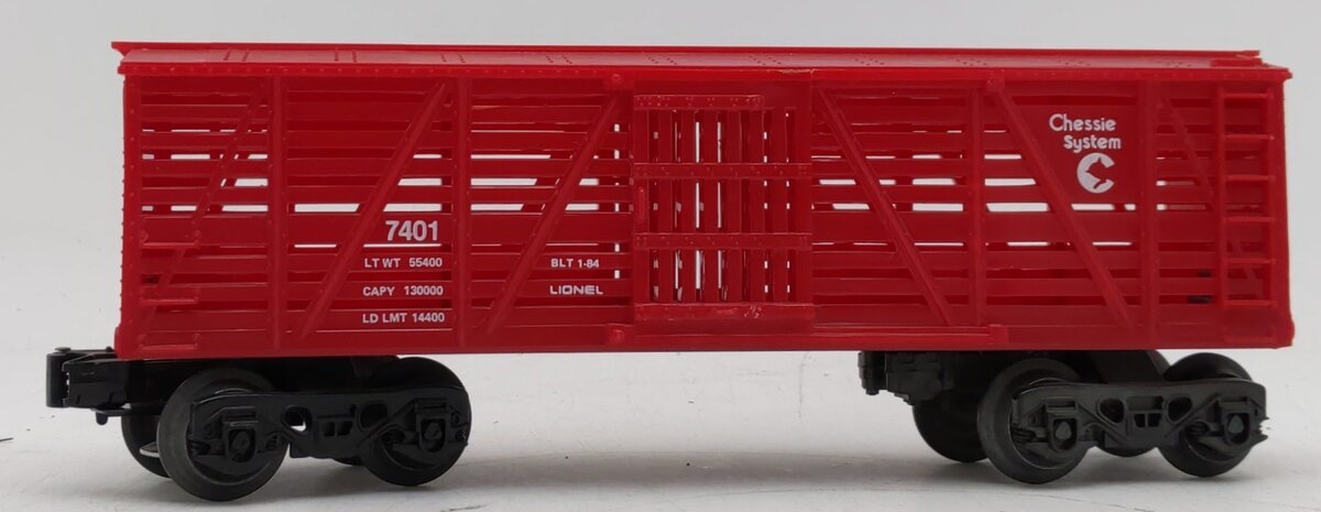 Lionel 6-7401 O Gauge Chessie System Cattle Car EX