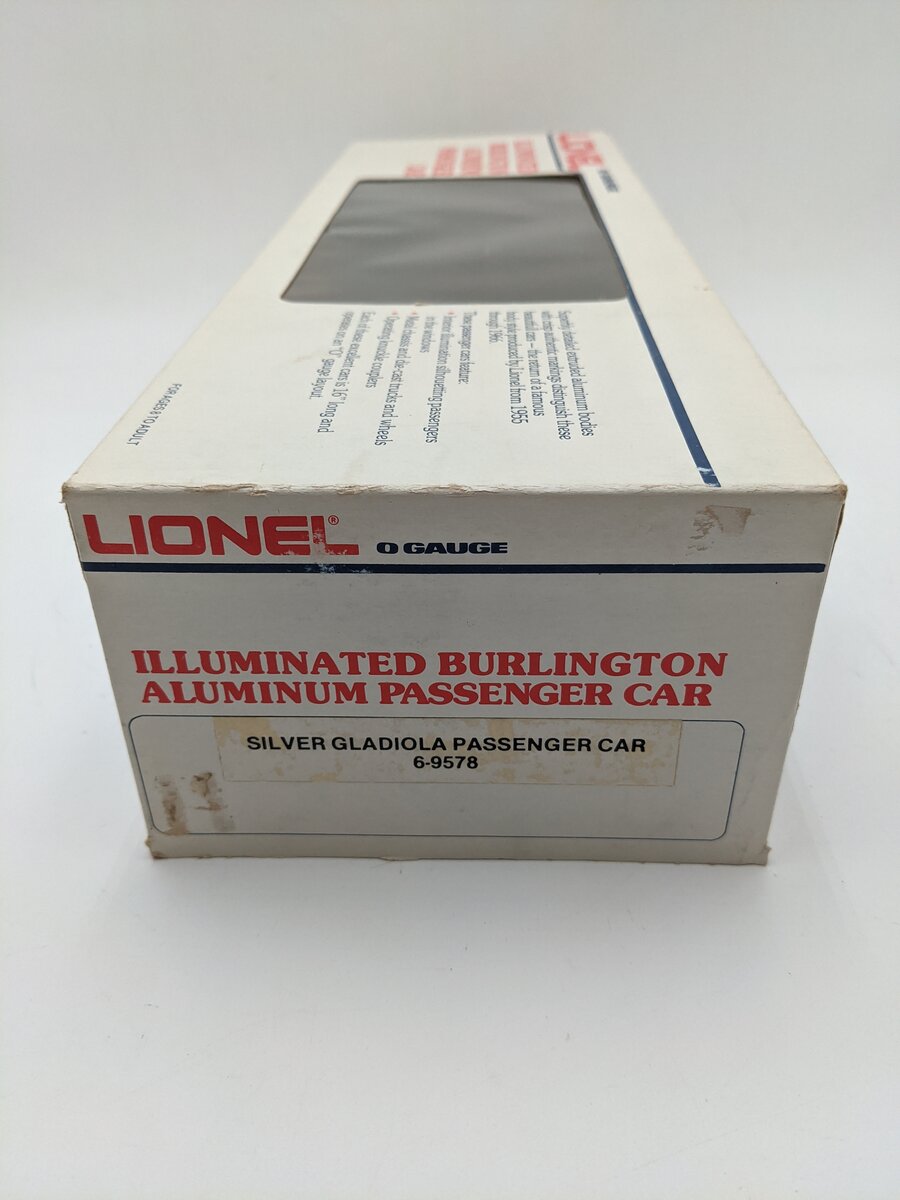 Lionel 6-9578 O Burlington "Silver Gladiola" Aluminum Passenger Car EX/Box