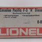 Lionel 6-8366 O Canadian Pacific F3 A Dummy Diesel Locomotive EX/Box