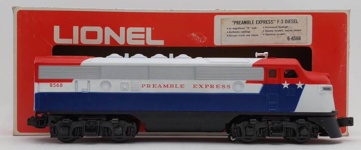 Lionel 6-8568 O Gauge Preamble Express F3 A Diesel Locomotive #8568 LN/Box