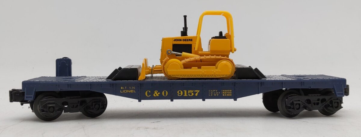 Lionel 6-9157 Chesapeake & Ohio Flatcar W/ Bulldozer EX