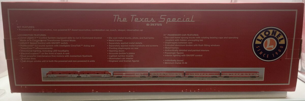 Lionel 6-31755 O Gauge The Texas Special Diesel Train Set EX/Box
