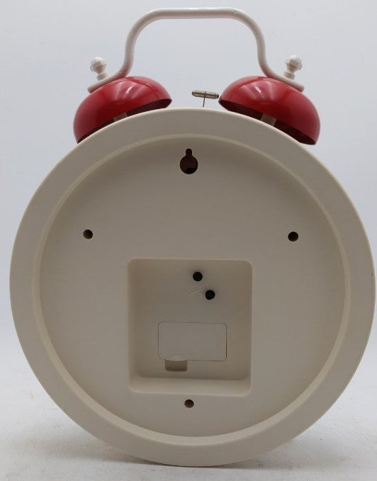 LGB White and Red Battery Operated Alarm Clock w/ Plastic Handle LN