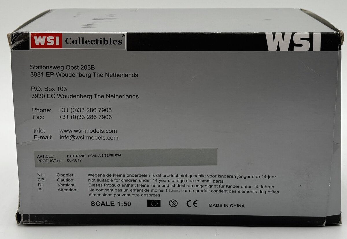 WSI 06-1017 1:50 Bautrans-Scania 3 Serie 8x4 LN/Box