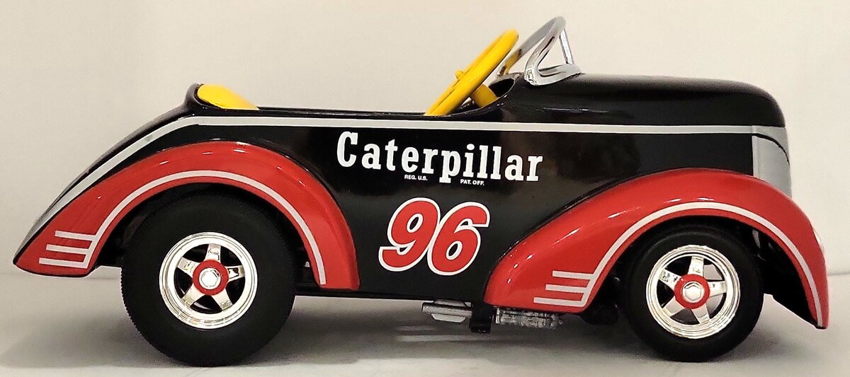 1941 Garton 1:6 Scale Diecast Street Rod Pedal Car CAT Racing Bank LN/Box