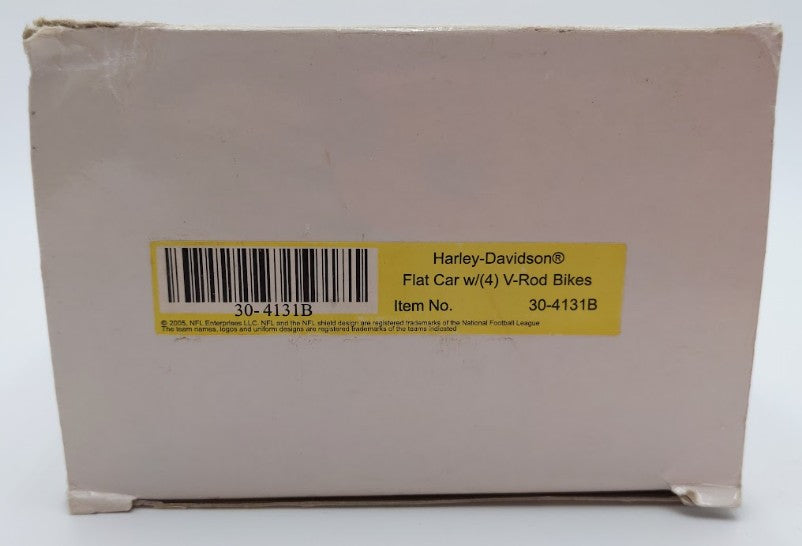 MTH 30-4131B O Gauge Harley-Davidson Flat Car with 4 V-Rod Bikes EX/Box