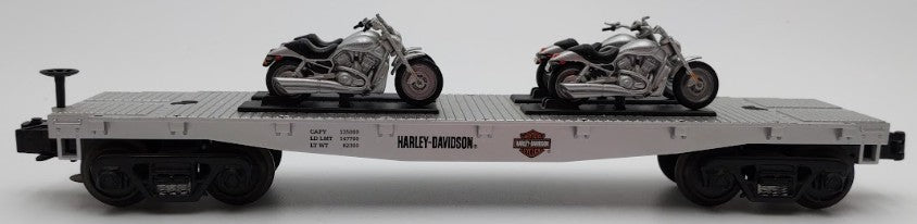 MTH 30-4131B O Gauge Harley-Davidson Flat Car with 4 V-Rod Bikes EX/Box