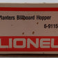 Lionel 6-9115 O Gauge Planters 4-Bay Billboard Hopper EX/Box