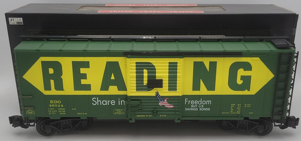 Aristo-Craft 46024 G Scale Reading Steel-Side Boxcar EX/Box