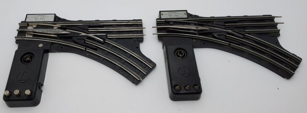 Lionel O22 Vintage O Right-Hand & Right-Hand Remote Control Switches (Pair of 2) VG