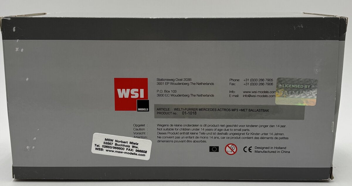 WSI 01-1018 1:50 Welti Furrer - Mercedes Actros Tractor with Ballast Box LN/Box