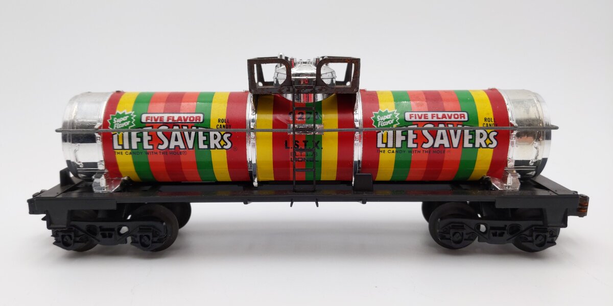 Lionel 6-9278 O Gauge Lifesavers Chrome Plated Single Dome Tank Car VG