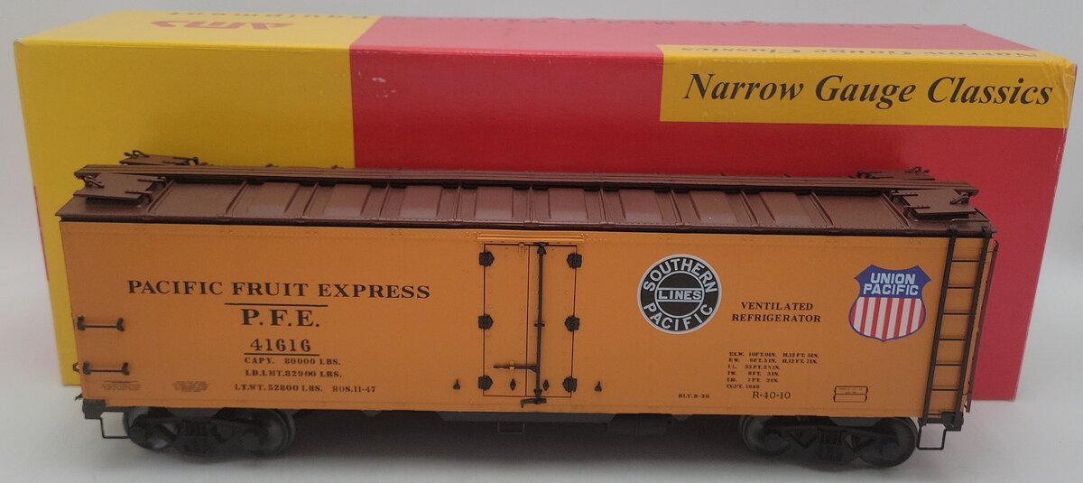 AMS AM32-503 G Scale Narrow Gauge PFE Double Herald Refrigerator Car #41616 EX/Box