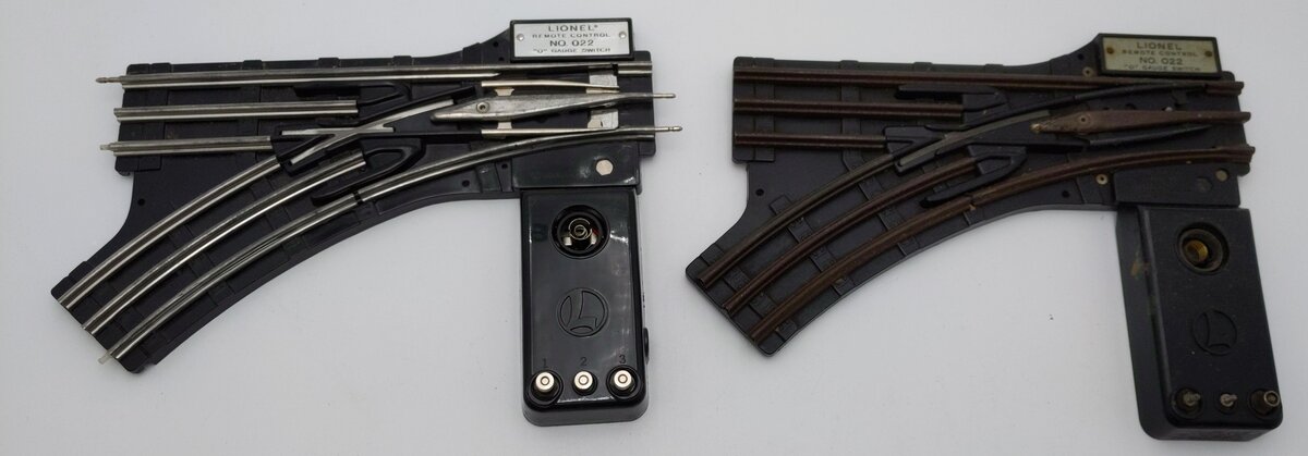Lionel O22 Vintage Left Hand Remote Control Track Switch Pair [2] VG
