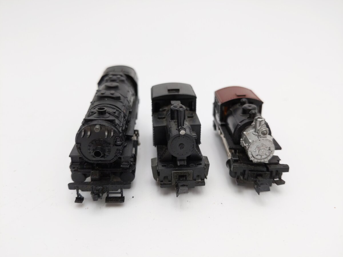 Atlas & Other N Scale Assorted Steam Locomotives w/ Tenders [3] VG