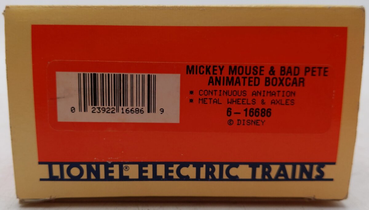 Lionel 6-16686 O Gauge Disney Mickey Mouse & Big Bad Pete Boxcar EX/Box