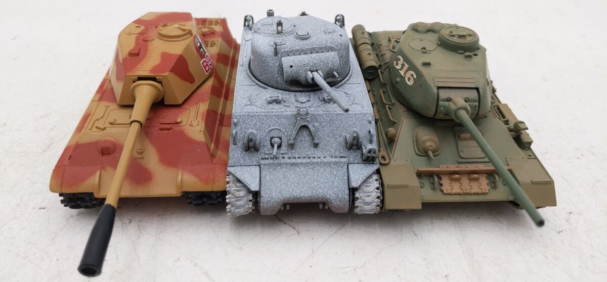 Corgi 1:48 Assorted Military Tanks Sherman, King Tiger, T34 Medium Tank [3] EX