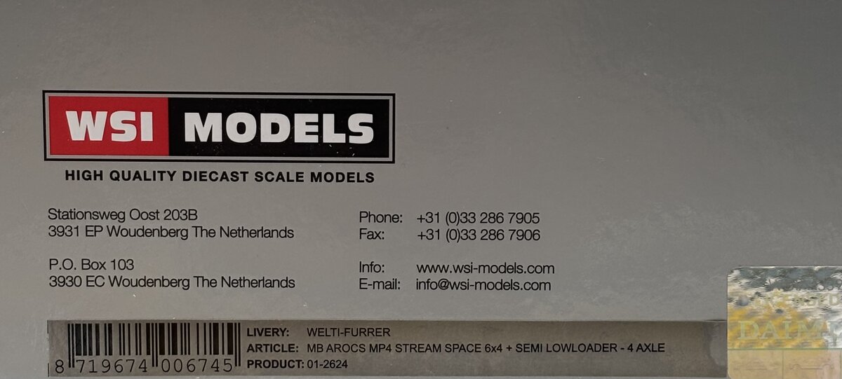 WSI 01-2624 1:50 Welti-Furrer - Mercedes-Benz Arocs MP4 Stream Space Tractor LN/Box