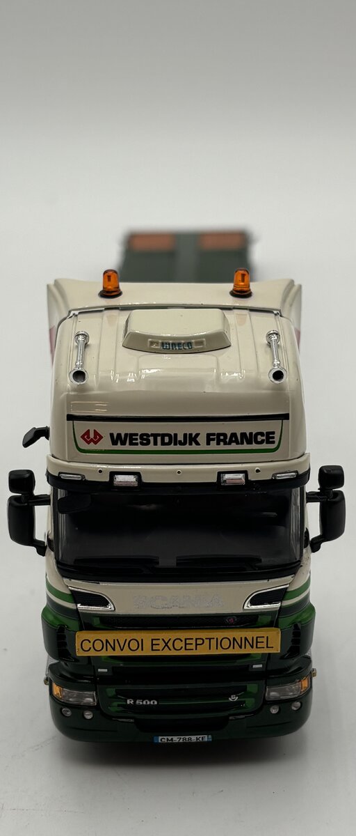 WSI 01-1387 1:50 Westdijk France-Scania R6 Topline 6x4 + Semi Dieplader 3 AS LN/Box