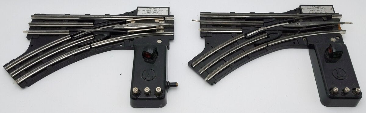 Lionel O22 & 6-65133 O Gauge Left Hand Remote Control Switch Turnouts [2] VG