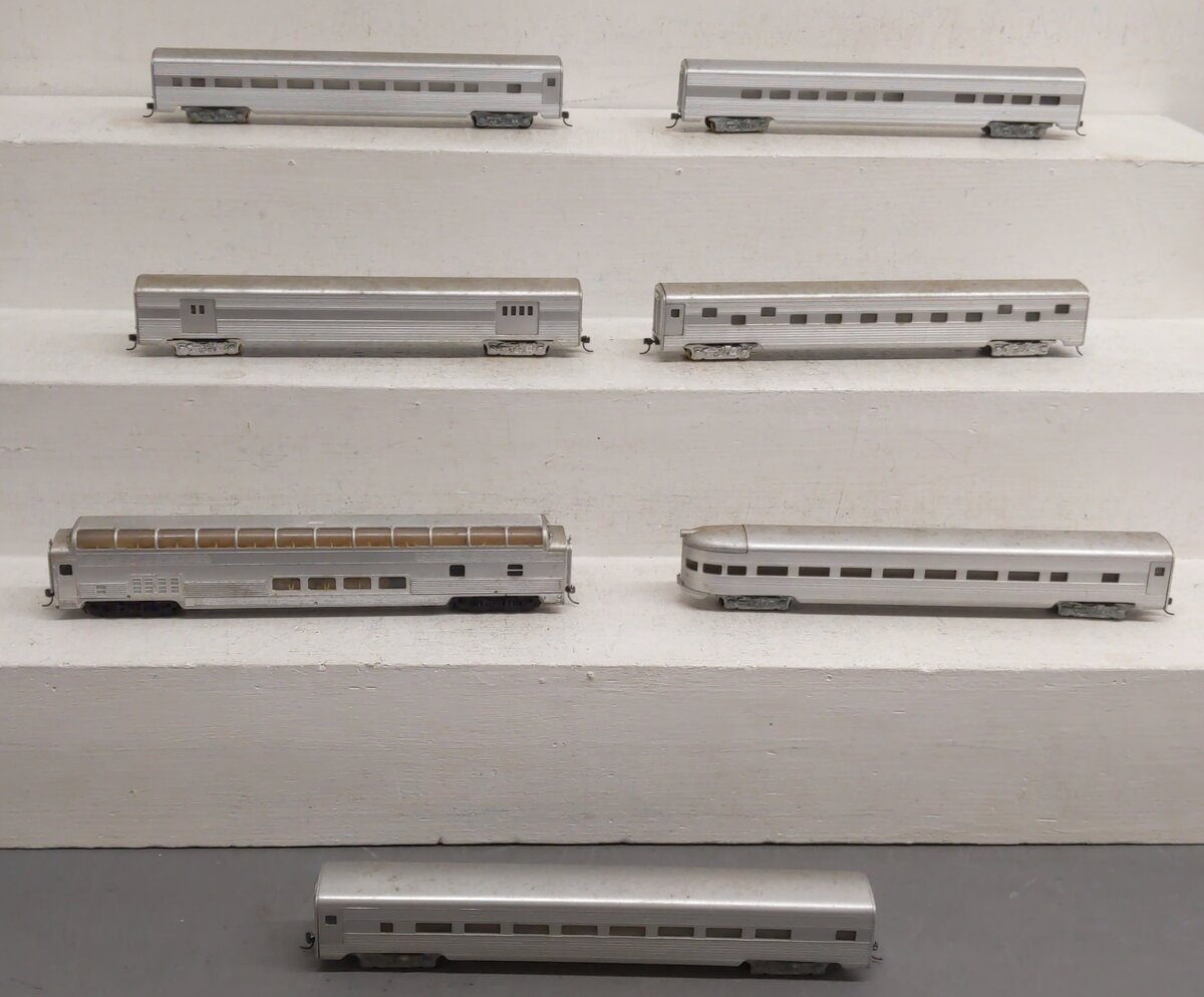 Bachmann & Other HO Scale Assorted Silver Passenger Cars [7] VG