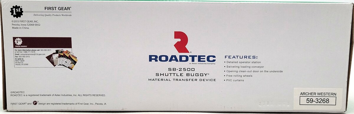 First Gear 59-3268 1:50 Die-Cast Roadtec SB-2500 Shuttle Buggy EX/Box
