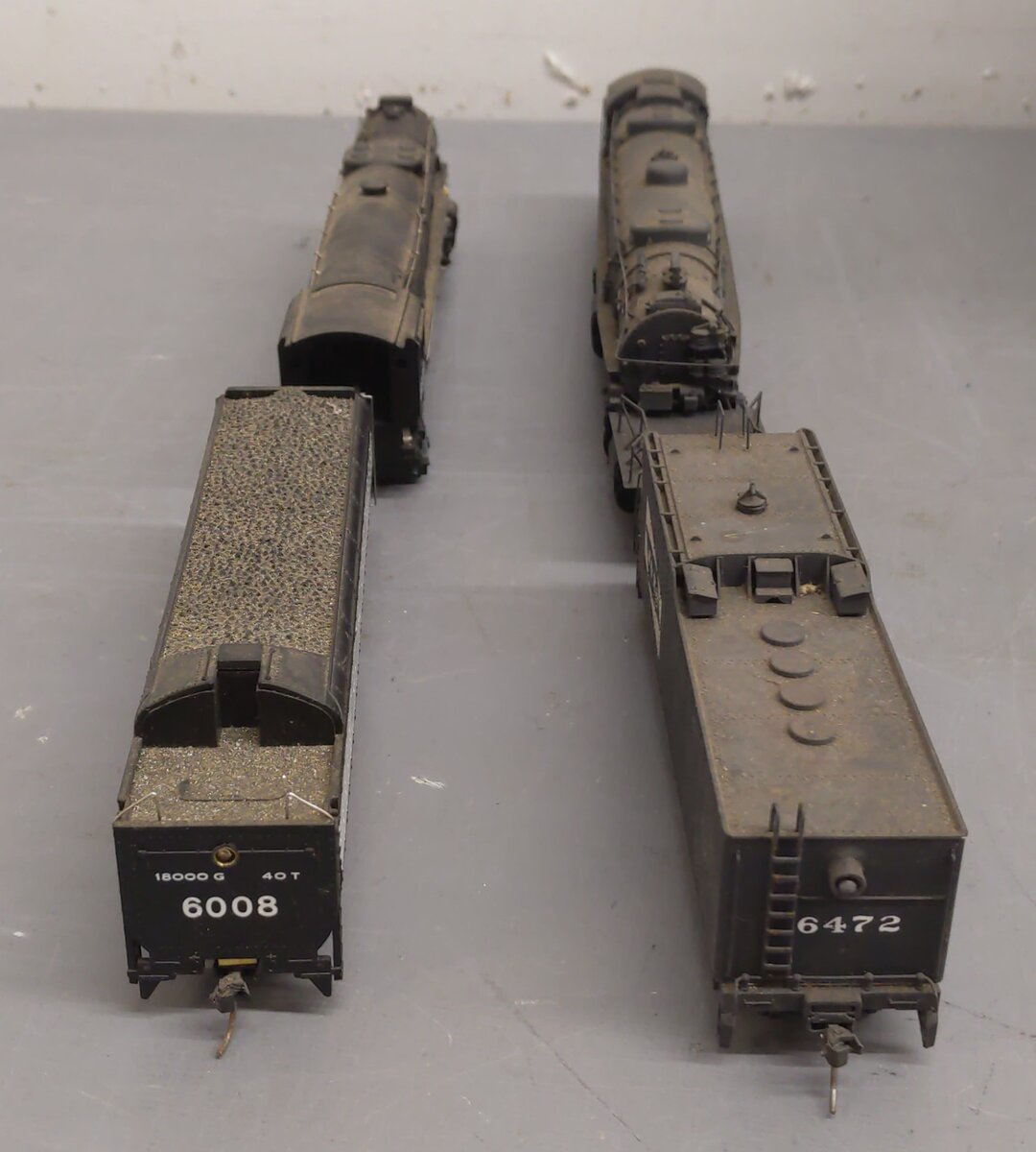 Bachmann & Rivarossi HO Scale Steam Locomotives w/ Tender #6472 #6008 - Painted VG