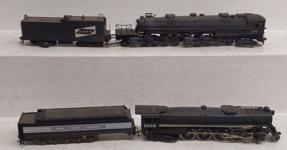 Bachmann & Rivarossi HO Scale Steam Locomotives w/ Tender #6472 #6008 - Painted VG