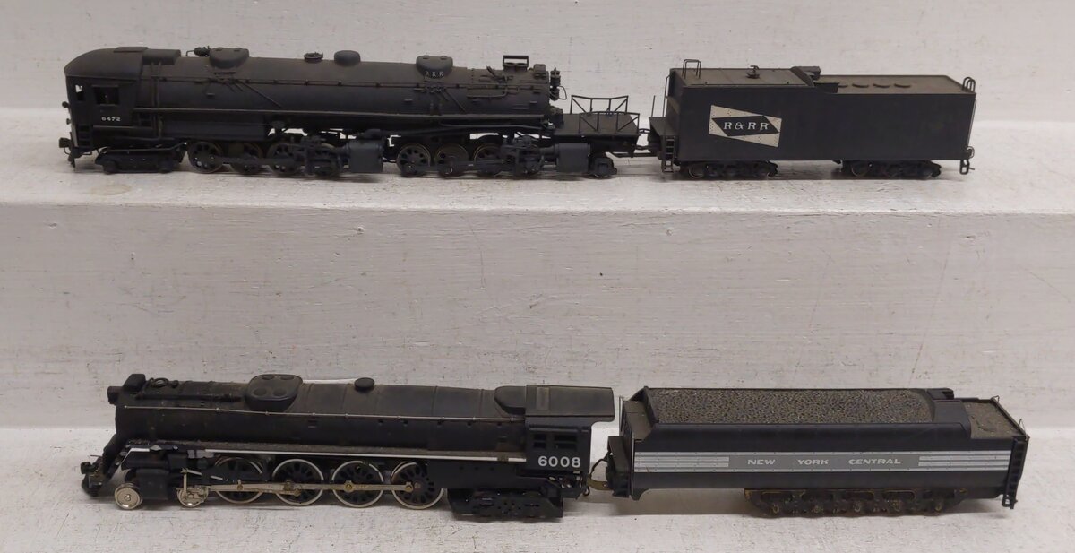 Bachmann & Rivarossi HO Scale Steam Locomotives w/ Tender #6472 #6008 - Painted VG