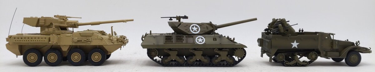 War Master 1:48 Assorted Tank Cars M16 Motor Carriage, M-10, M2 Bradley [3] EX