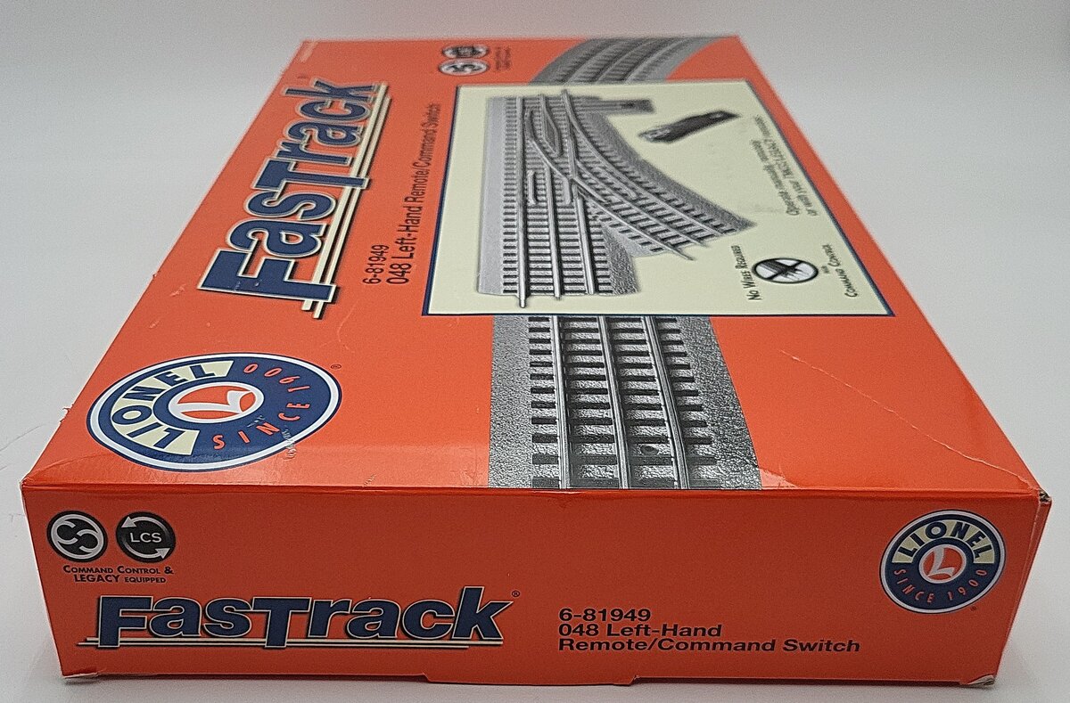 Lionel 6-81949 O Gauge O48 FasTrack Remote Left Hand Switch Turnout EX/Box